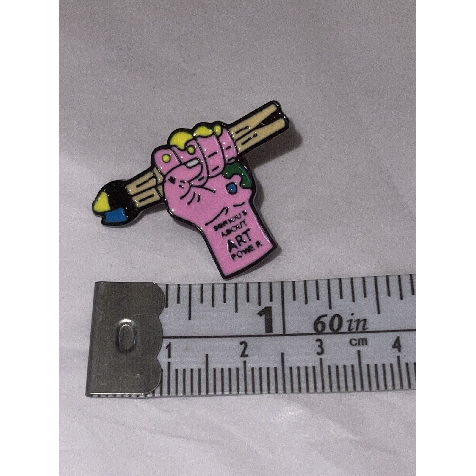 Pink Art Paint Brushes Pin Brooch